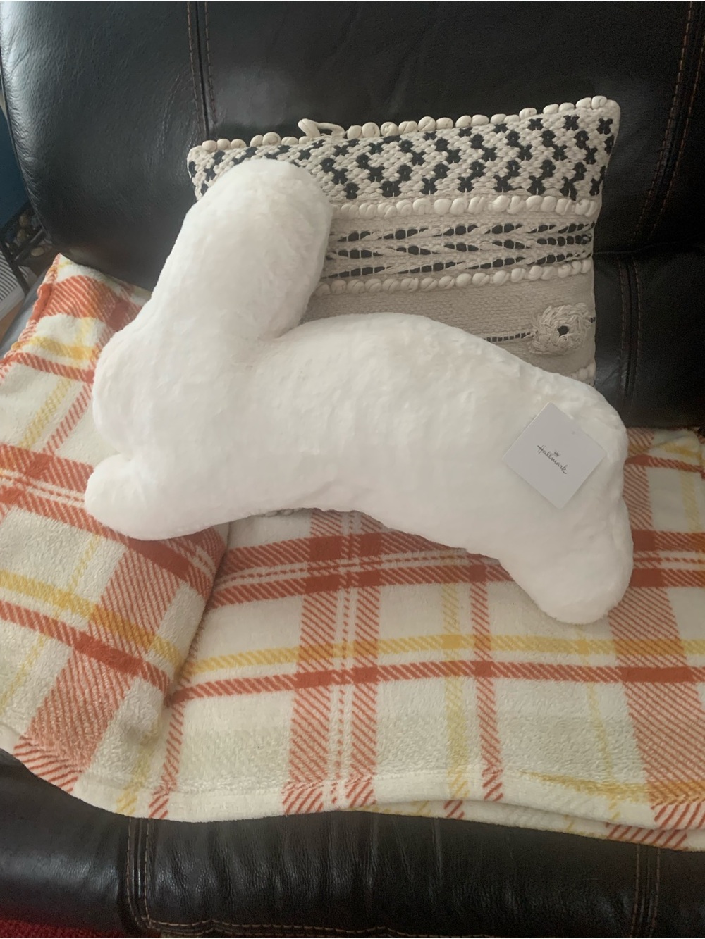 Hallmark White Plush Bunny Pillows (2), perfect for nursery or child/teenager